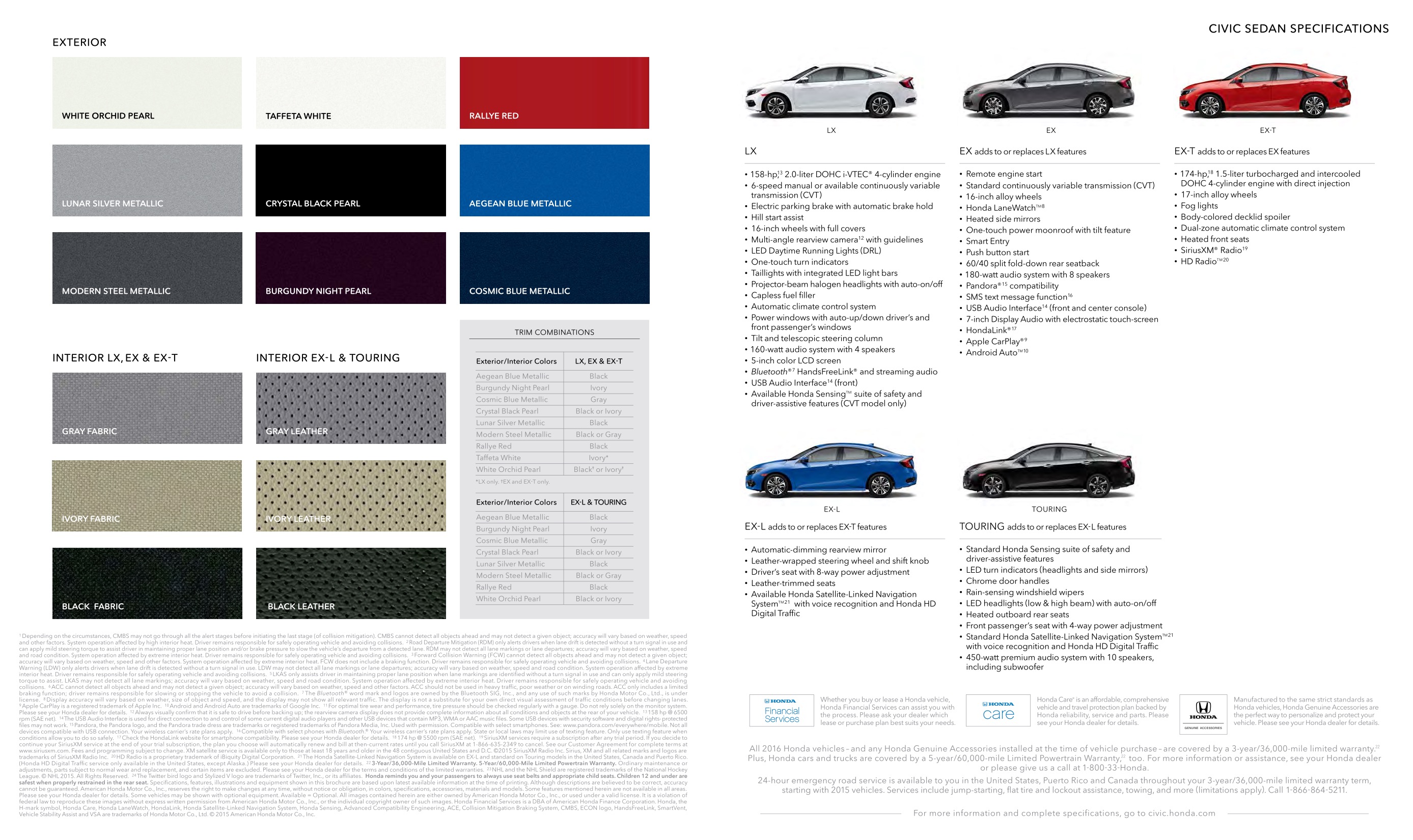 2016 Honda Civic Brochure Page 4
